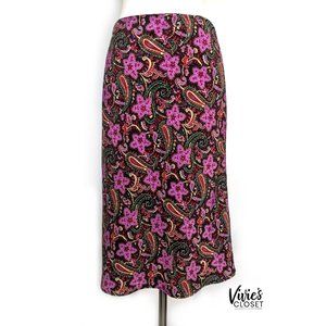 Tracy Evans Floral Paisley Print Skirt Size Medium